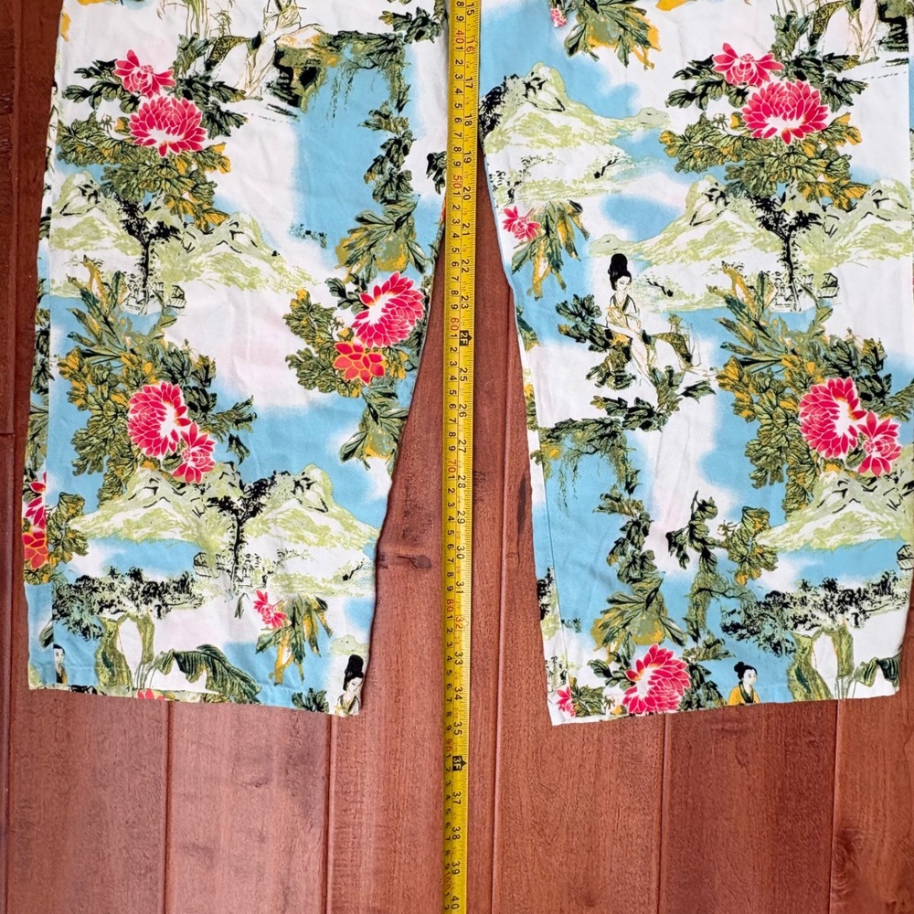Natori Landscape Print Pajama Set Womens XL Blue Multi Oriental - Picture 11 of 12